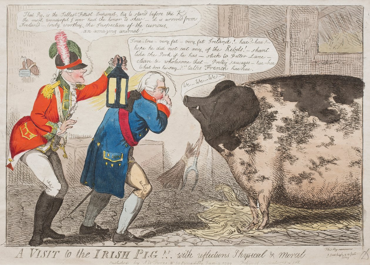 Ein Besuch beim irischen Schwein!! Mit physischen und moralischen Reflexionen von Isaac Cruikshank