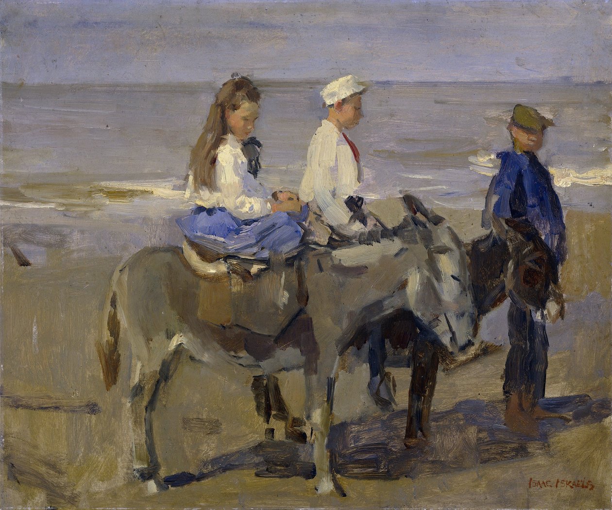 Junge und Mädchen auf Eseln von Isaac Israels