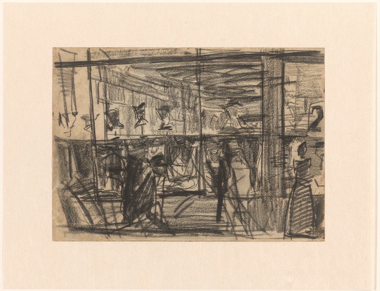 Das Schaufenster eines Hutgeschäfts auf der Nieuwendijk in Amsterdam bei Abend von Isaac Israels