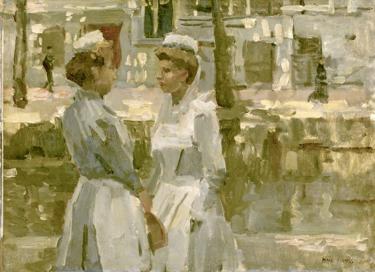 Dienstmädchen auf dem Leidsegracht von Isaac Israels