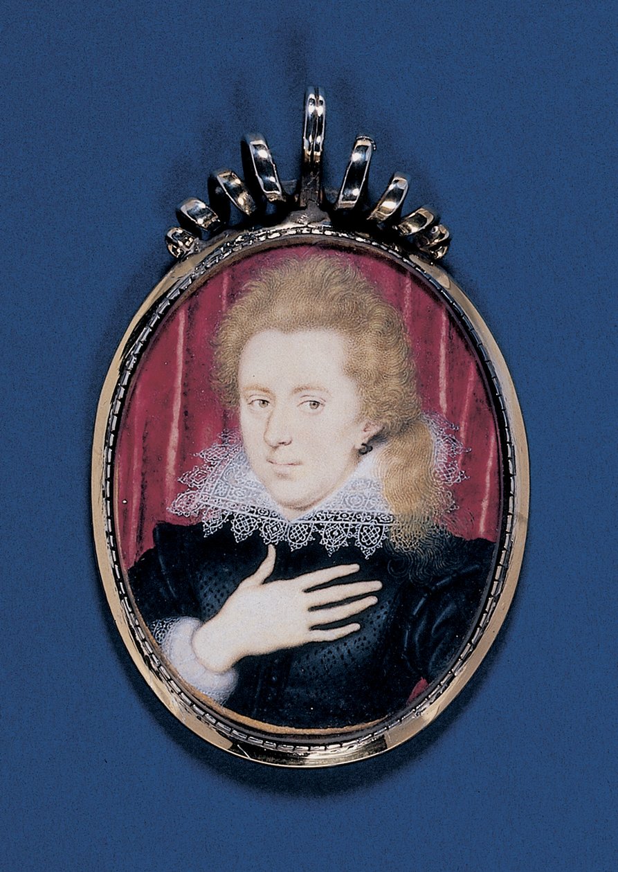 Porträtminiatur eines jungen Gentlemans, ca. 1615 von Isaac Oliver