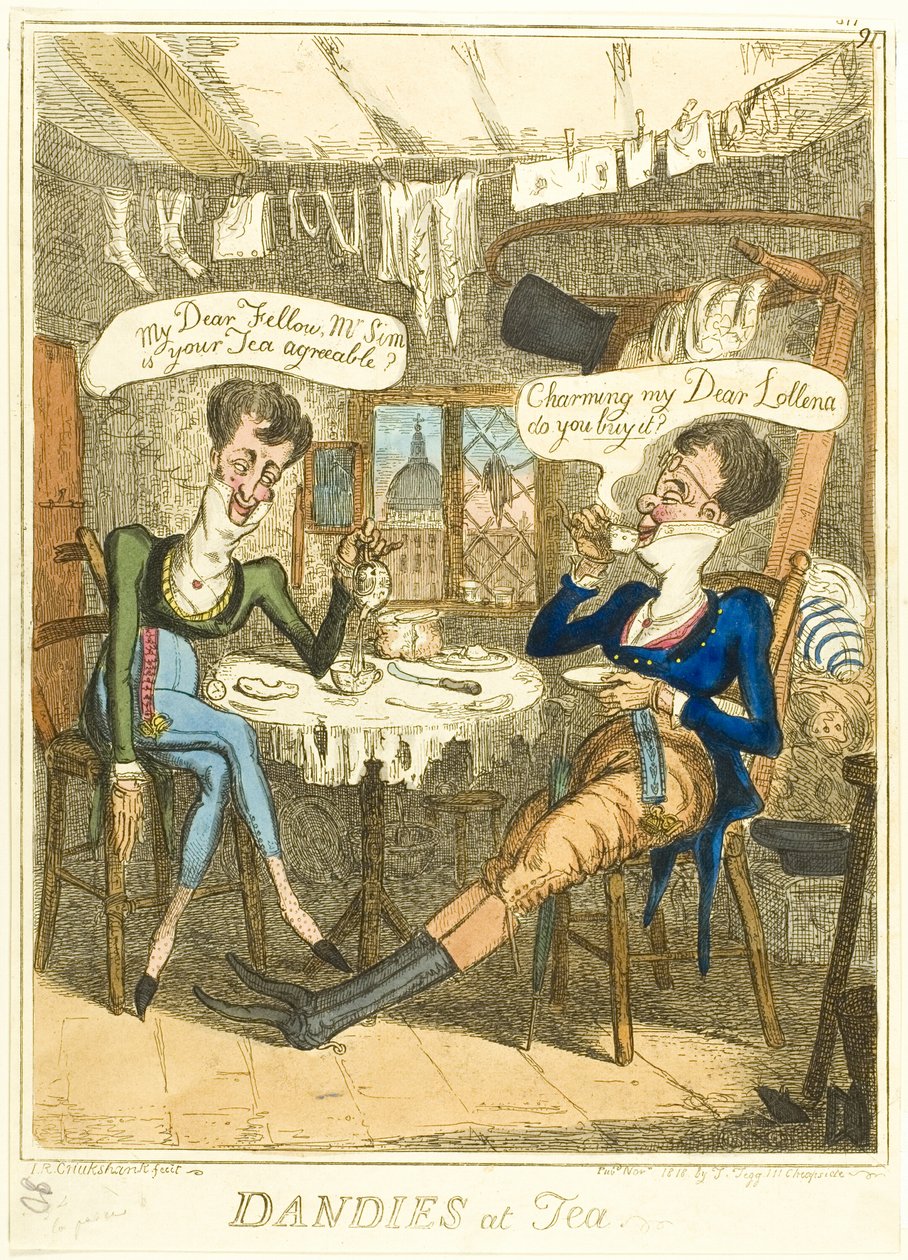 Dandys beim Tee von Isaac Robert Cruikshank