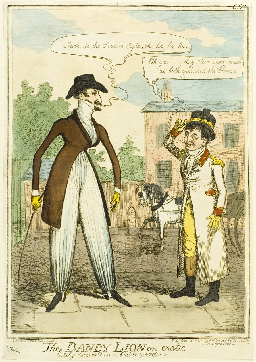 Der Dandy-Löwe, ein Exot, kürzlich in einem Stallhof entdeckt von Isaac Robert Cruikshank