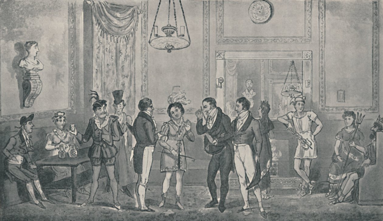 Der Grüne Raum im Drury Lane Theater, 1821 von Isaac, Robert and George Cruikshank