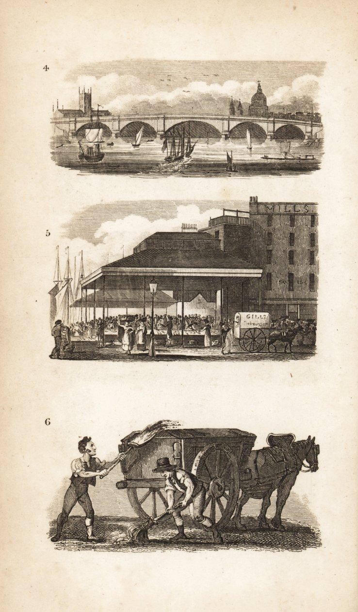 Neue London Bridge, Billingsgate und der Müllmann von Isaac Taylor