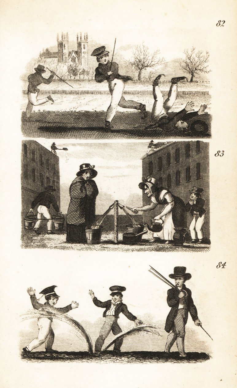Schlittschuhlaufen, der harte Frost und der Hydrant von Isaac Taylor