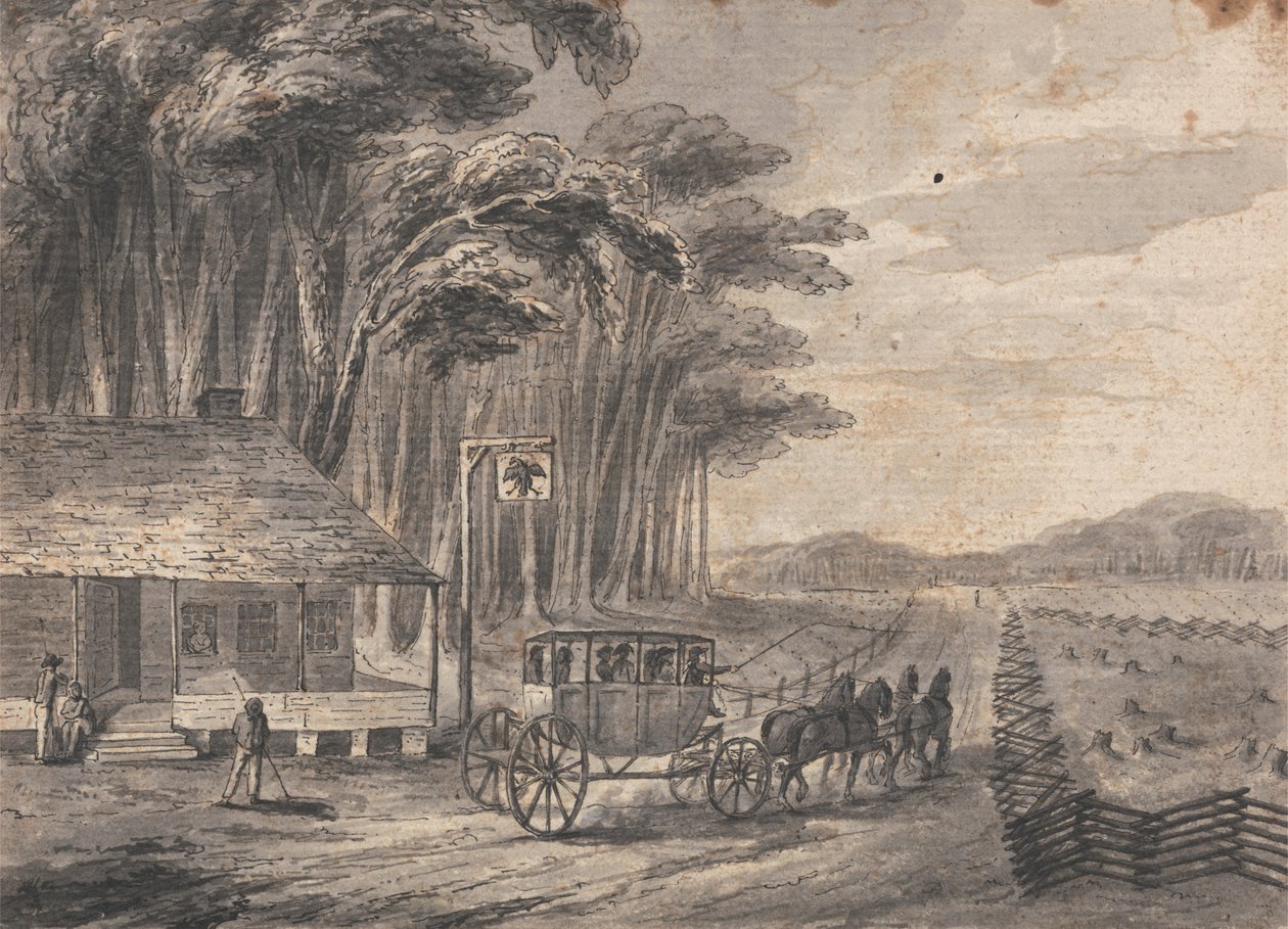 Amerikanischer Bühnenwagen von Isaac Weld