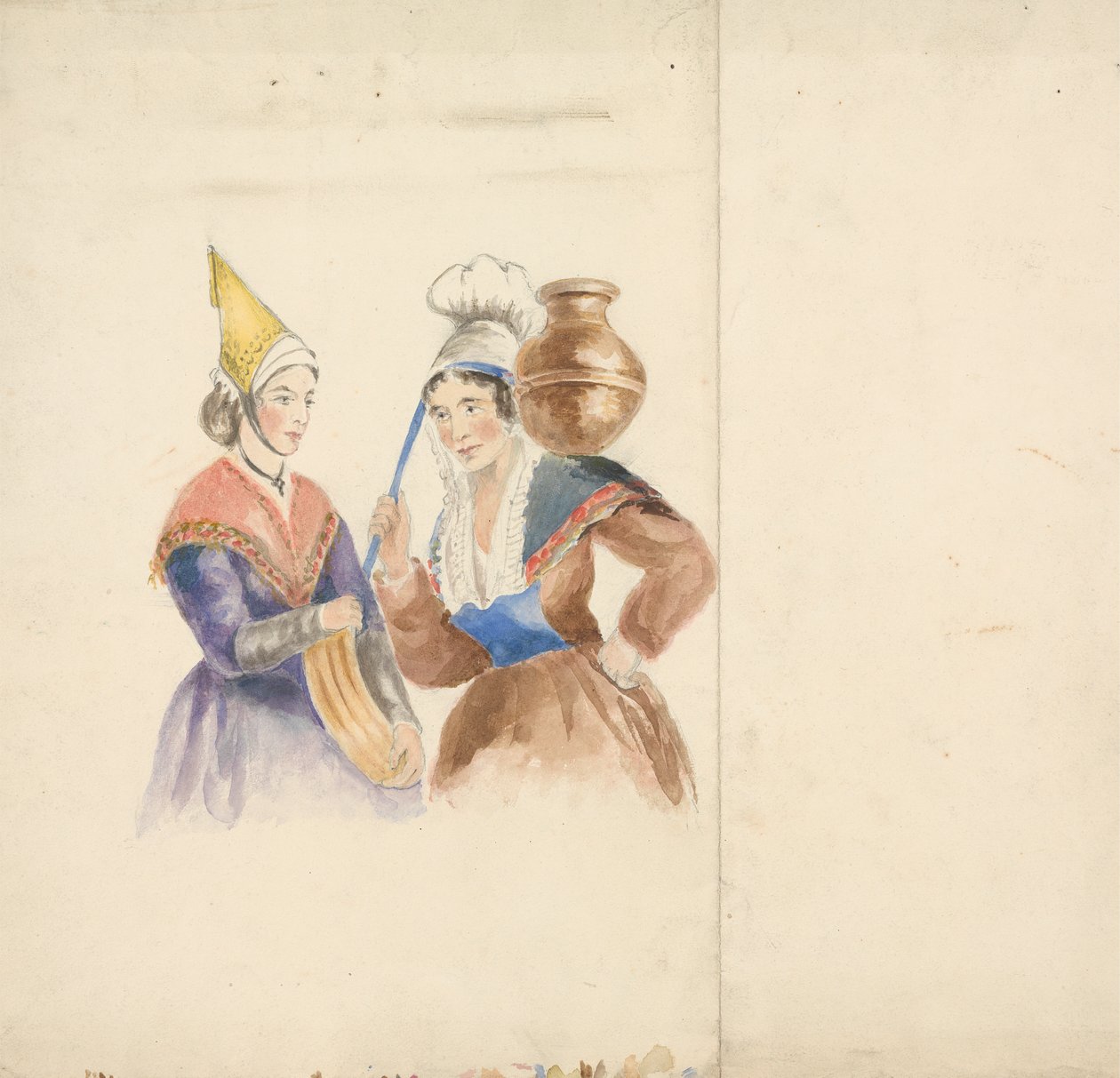 Zwei Frauen in bunter Tracht von Isaac Weld