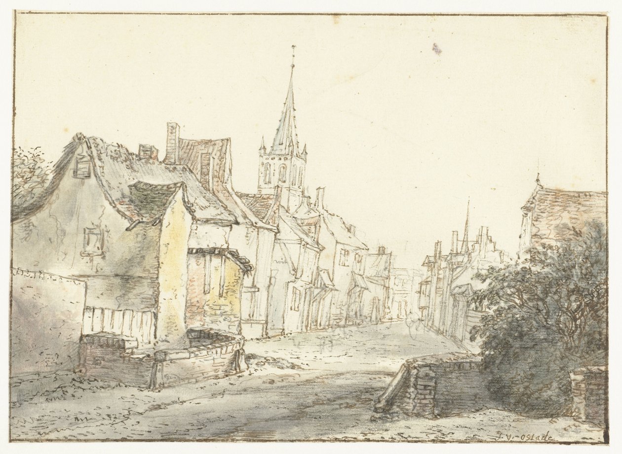 Straße in einem Dorf oder einer Stadt von Isaac van Ostade