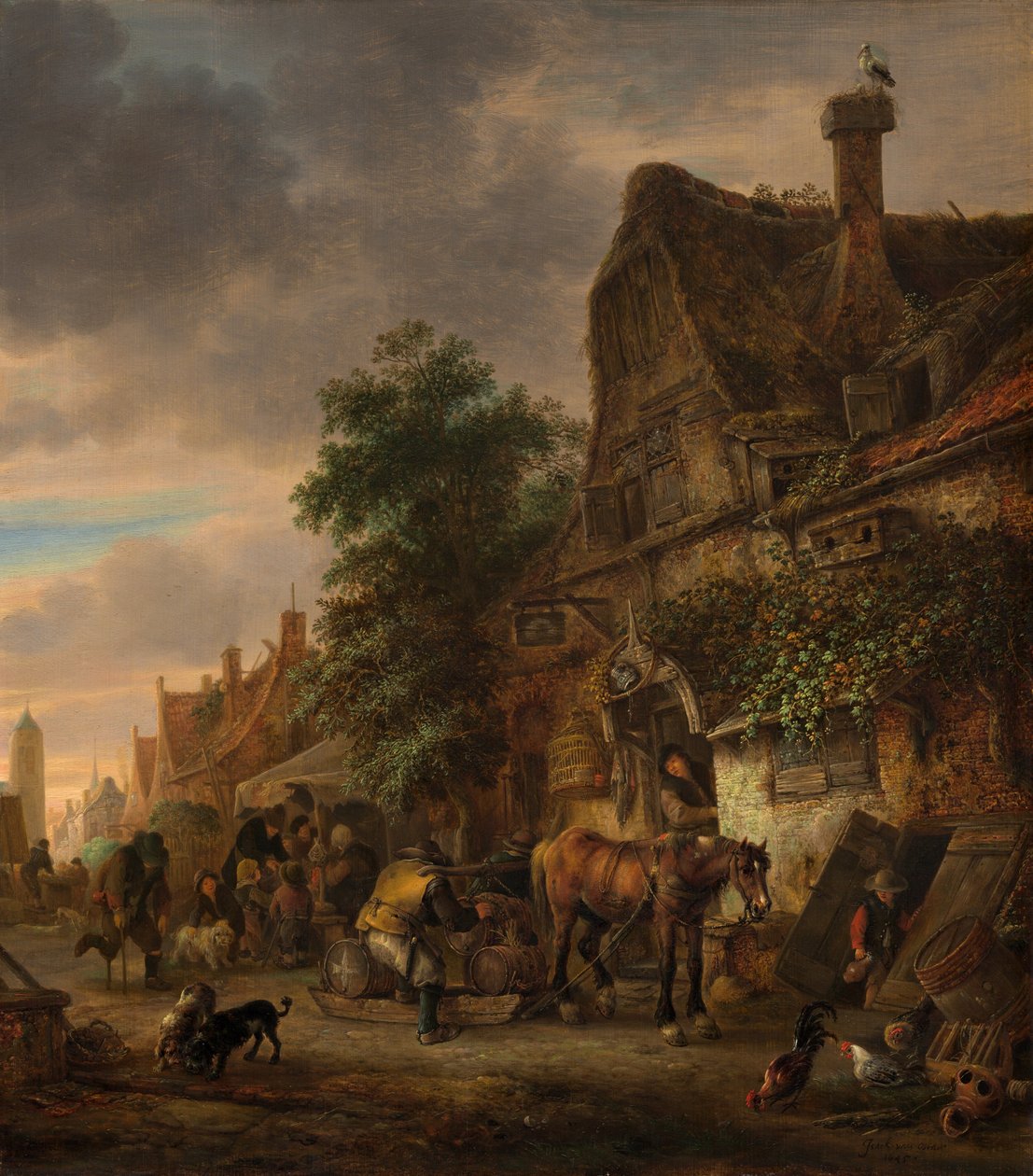 Arbeiter vor einem Gasthaus, 1645 von Isaac van Ostade