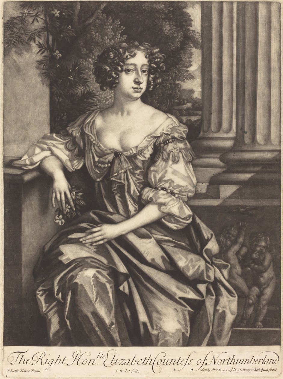 Die ehrenwerte Elizabeth Gräfin von Northumberland von Isaak Beckett after Sir Peter Lely