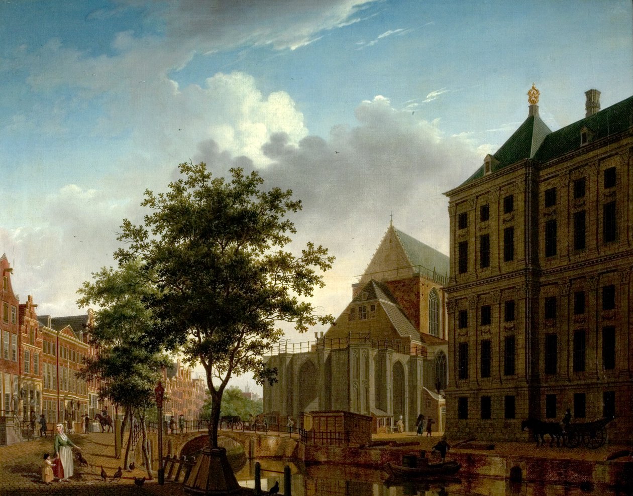 Rückseite der Nieuwe Kerk und Rathaus, Amsterdam, Holland von Isaac Ouwater