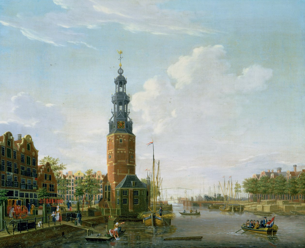 Ansicht von Amsterdam mit dem Montelbaansturm an der Oude Schans, 1777 von Isaac Ouwater