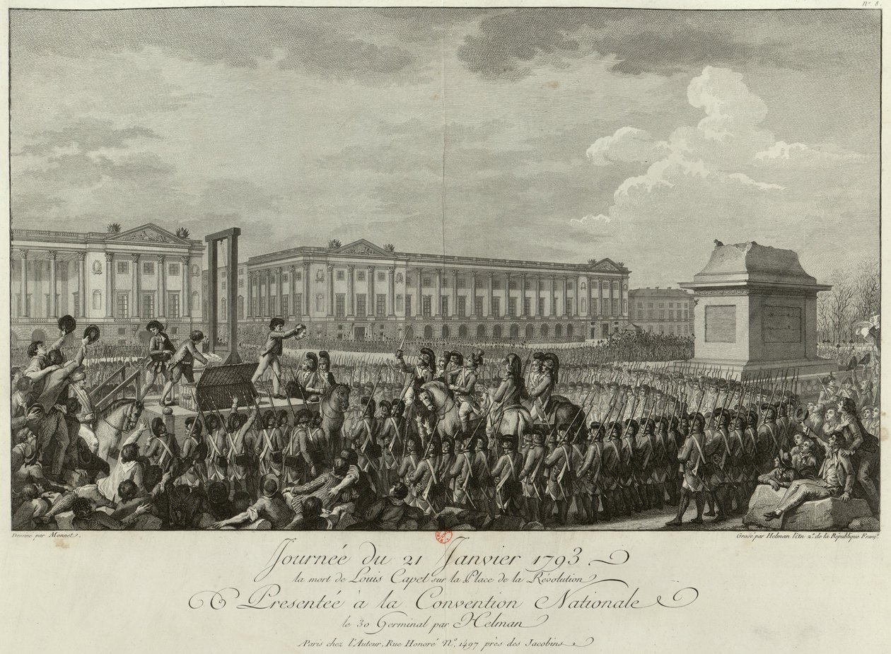 Die Hinrichtung von Ludwig XVI. auf dem Place de la Révolution am 21. Januar 1793 von Isidore Stanislas Helman