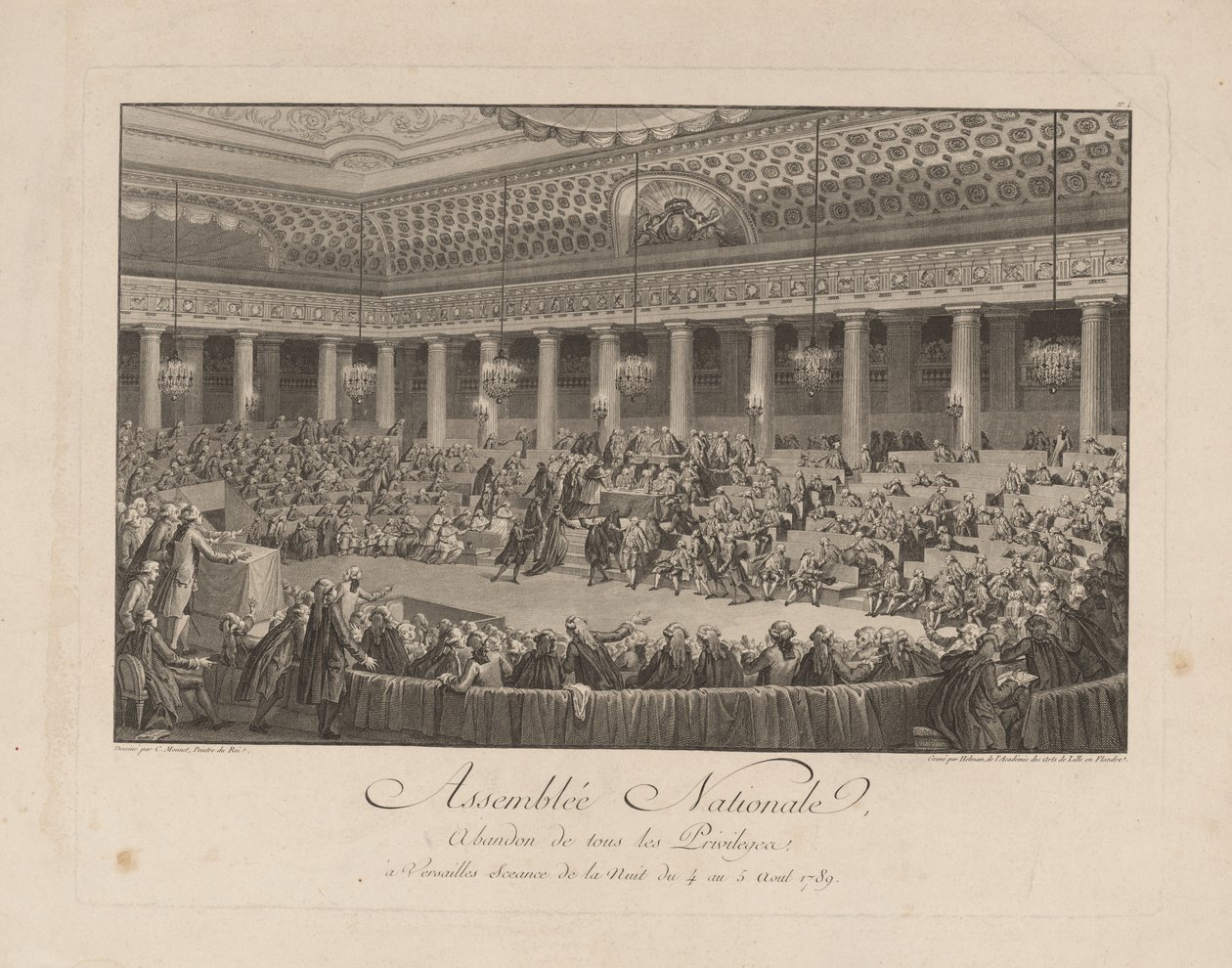 Die Nacht des 4. August 1789 in der Nationalversammlung, 1790 von Isidore Stanislas Helman
