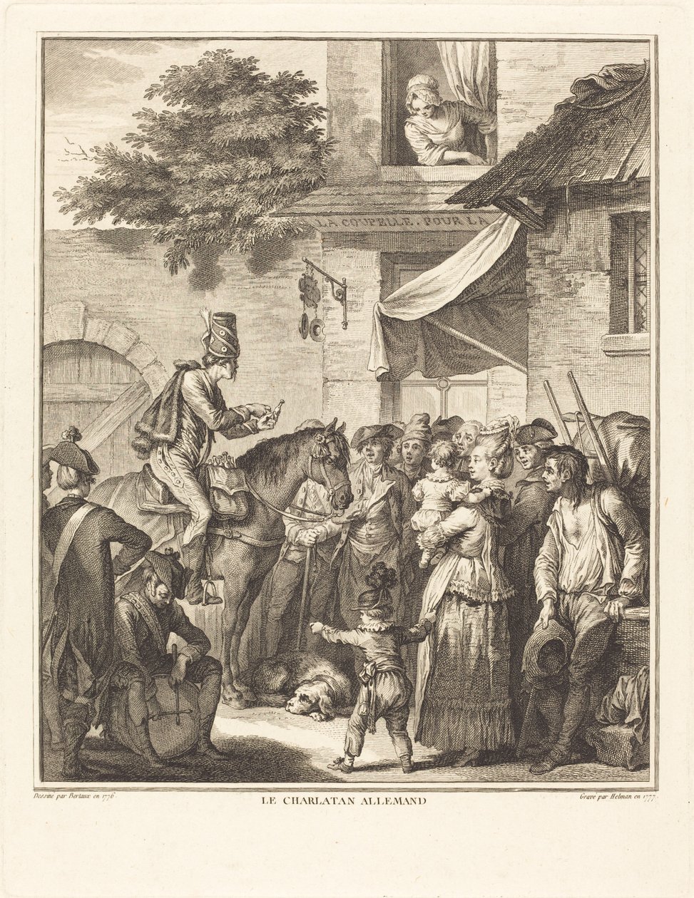 Der deutsche Scharlatan von Isidore Stanislas Helman after Jean Duplessi Bertaux