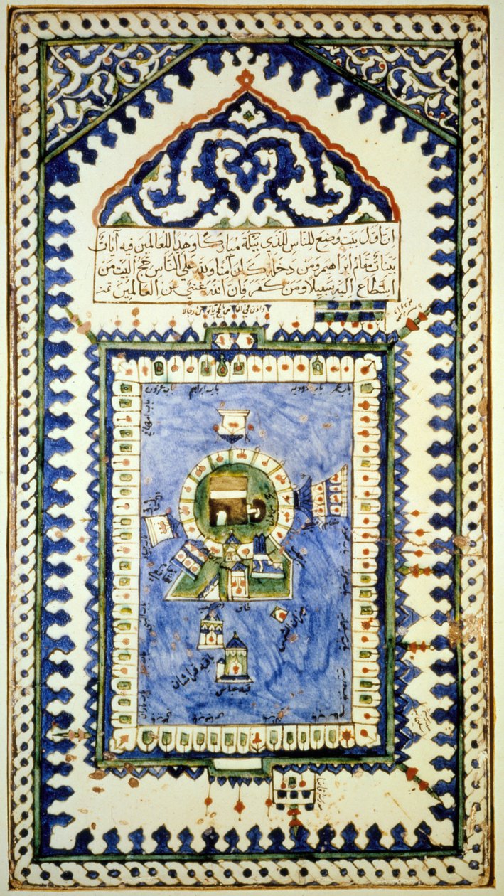 Karte von Mekka - Keramik, Istanbul Museum für Islamische Kunst von Islamic School