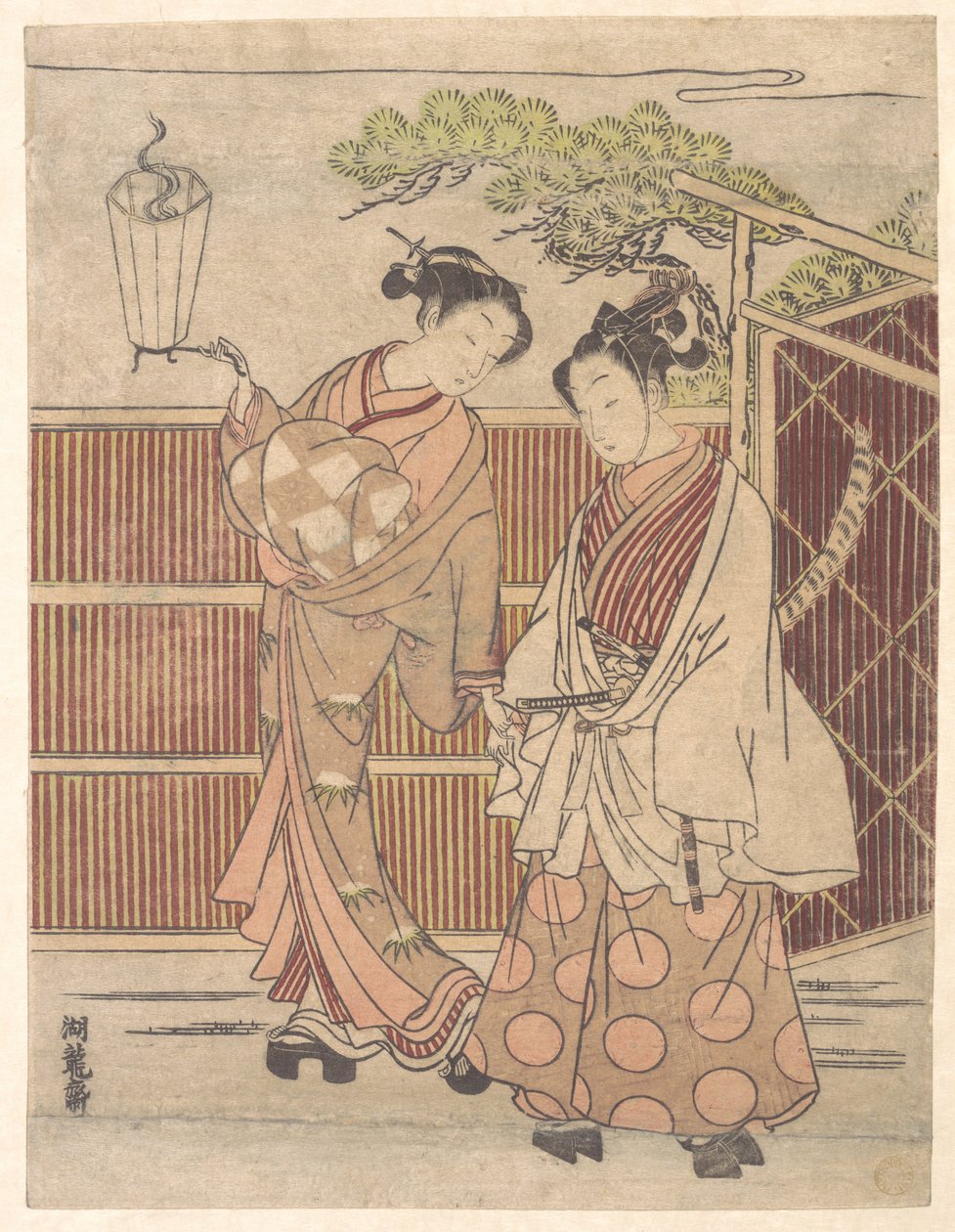 Reizei mit einer Teshoku (Handlaterne) von Isoda Koryusai