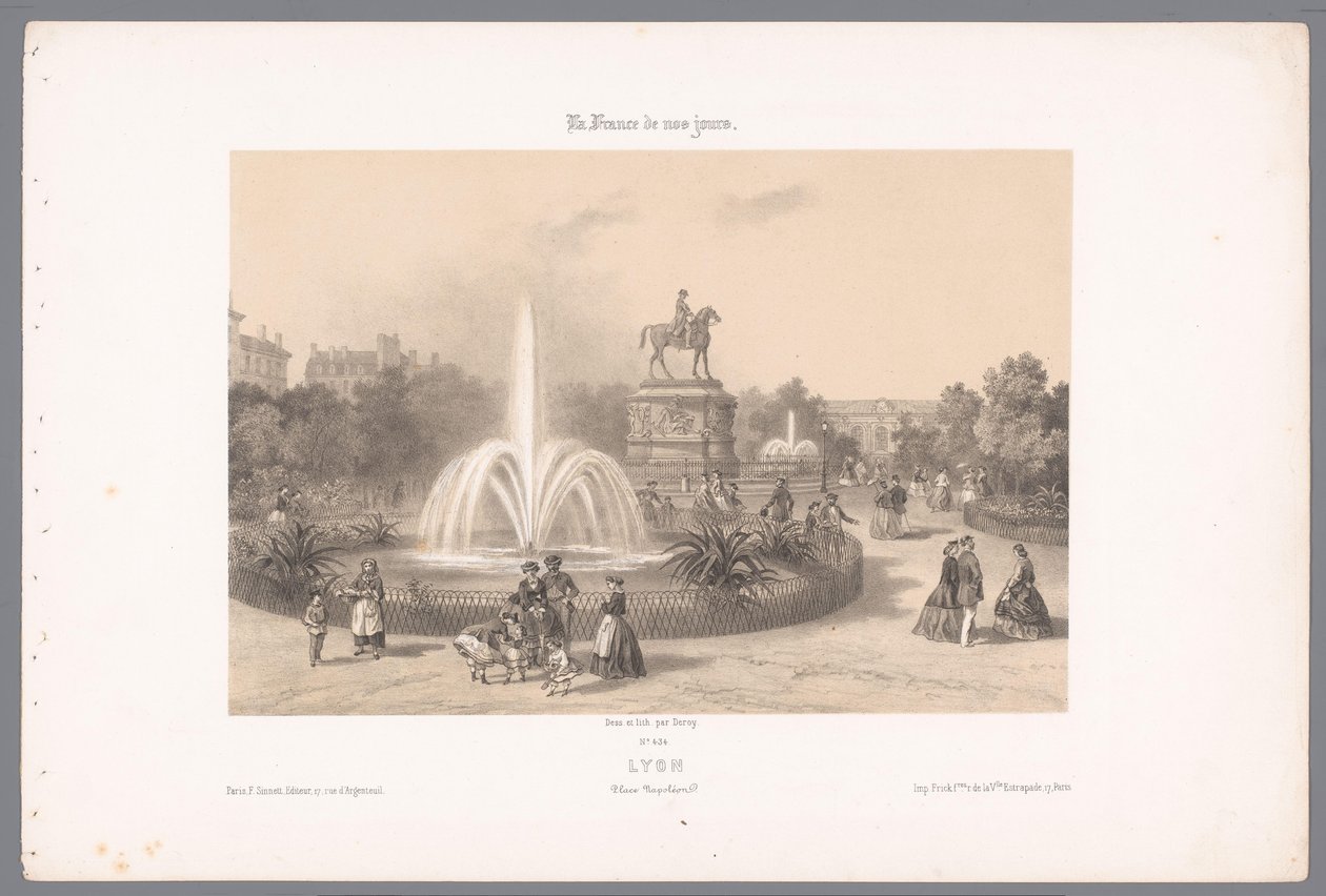 Ansicht des Place Napoléon in Lyon von Isodore Laurent Deroy