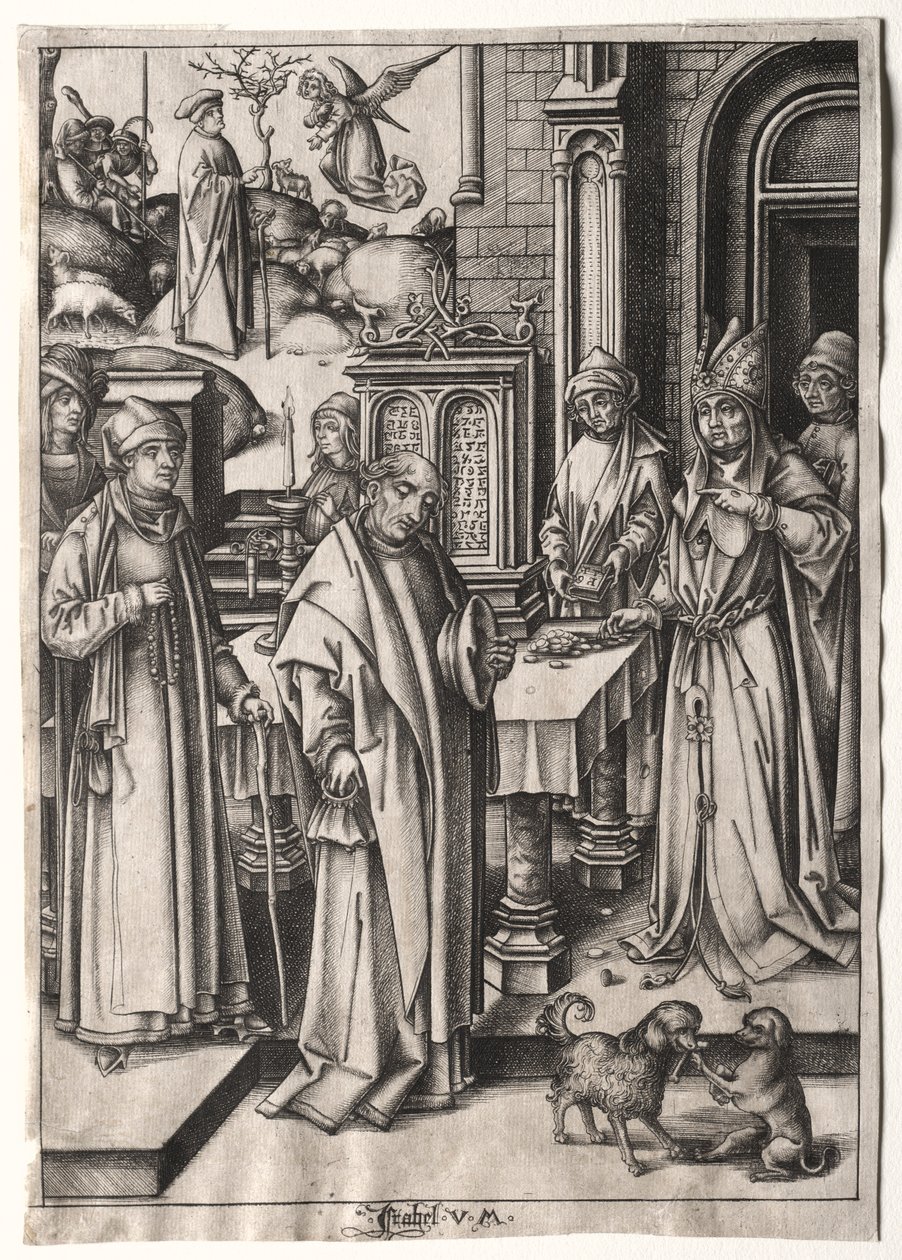 Hohepriester lehnt das Opfer von Joachim ab von Israhel van Meckenem