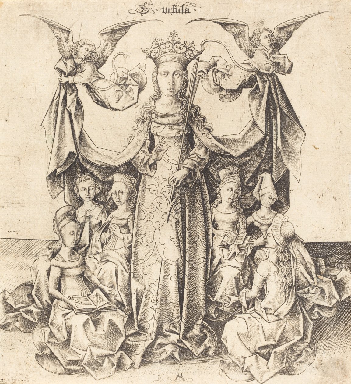 Heilige Ursula und ihre Jungfrauen, ca. 1475-1480 von Israhel van Meckenem