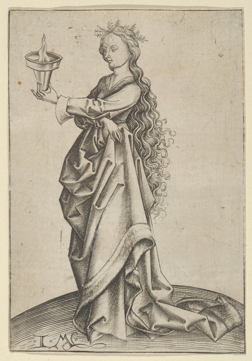 Die dritte kluge Jungfrau, ca. 1450-1503 von Israhel van Meckenem