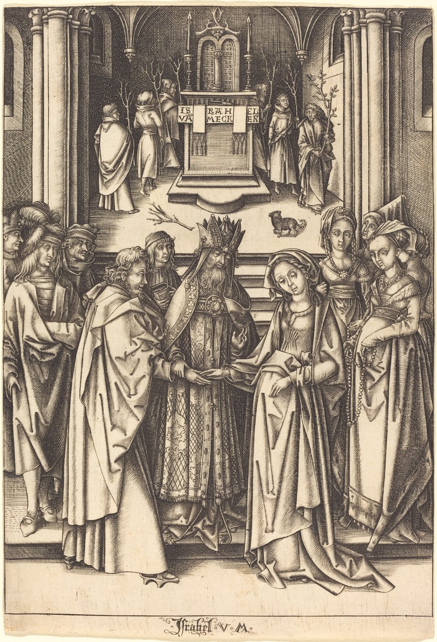 Die Hochzeit der Jungfrau von Israhel van Meckenem after Hans Holbein the Elder