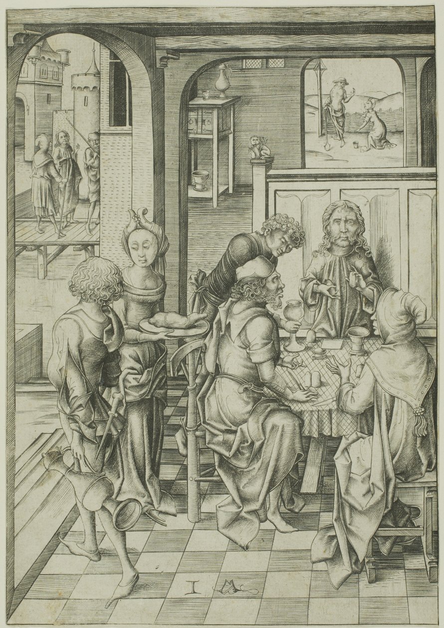 Christus in Emmaus von Israhel van Meckenem the younger