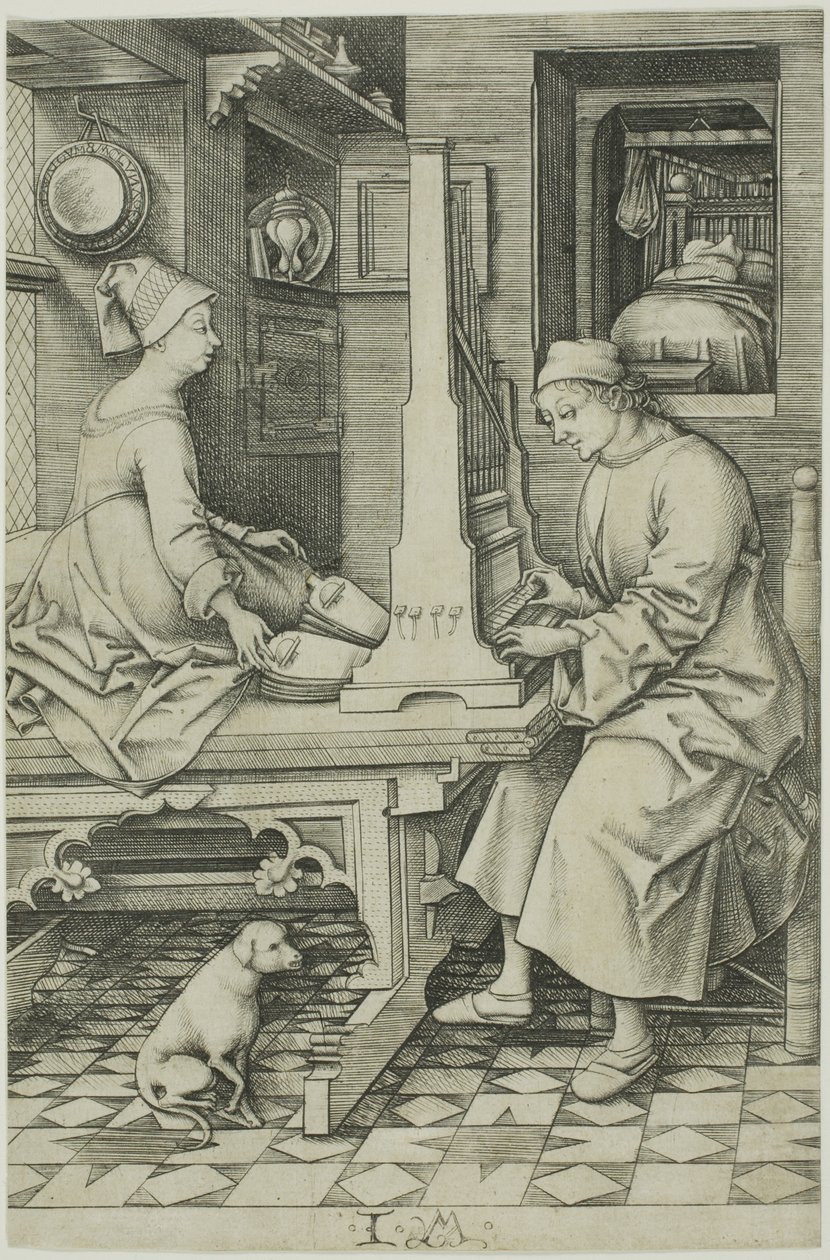 Der Orgelspieler und seine Frau von Israhel van Meckenem the younger