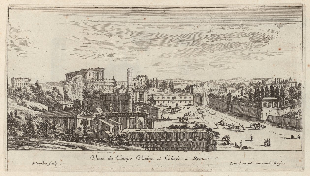 Veue du Campo Vacine et Colisée à Rome von Israël Silvestre