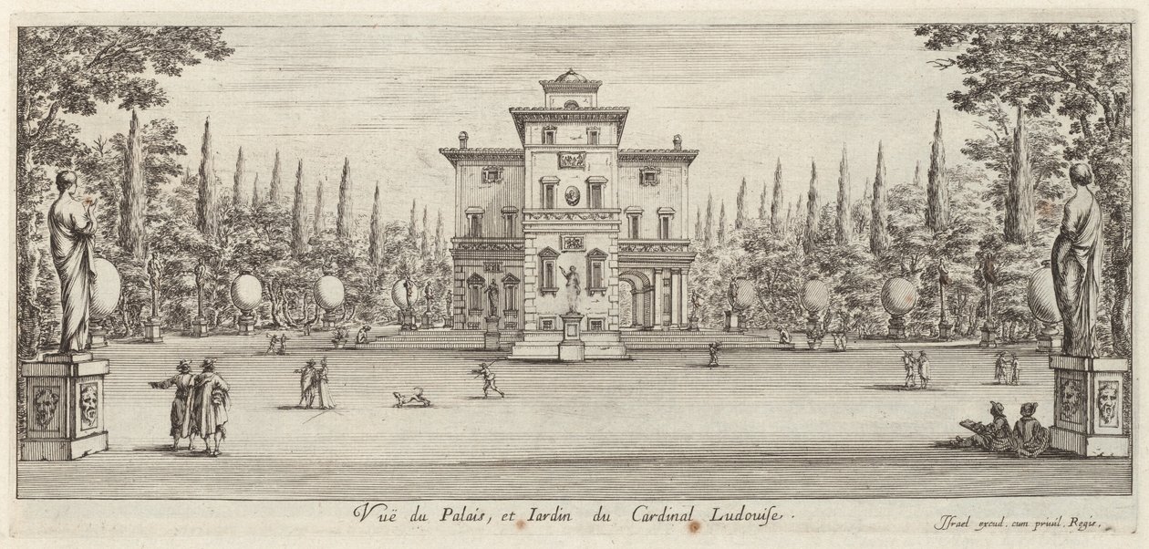 Ansicht des Palastes und Gartens des Kardinals Ludovise von Israël Silvestre