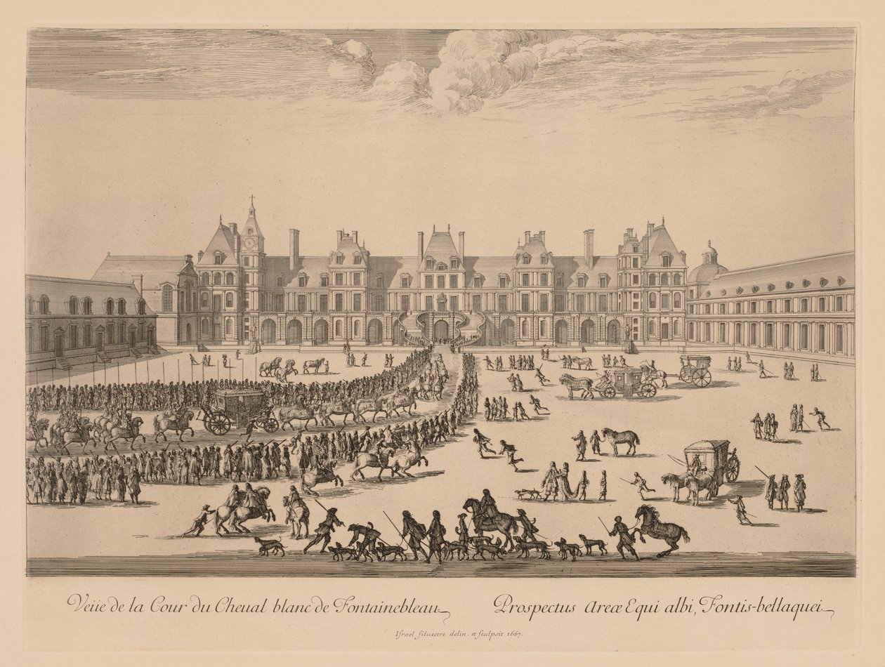 Vue de la Cour du Cheval-Blanc de Fontainebleau von Israël Silvestre