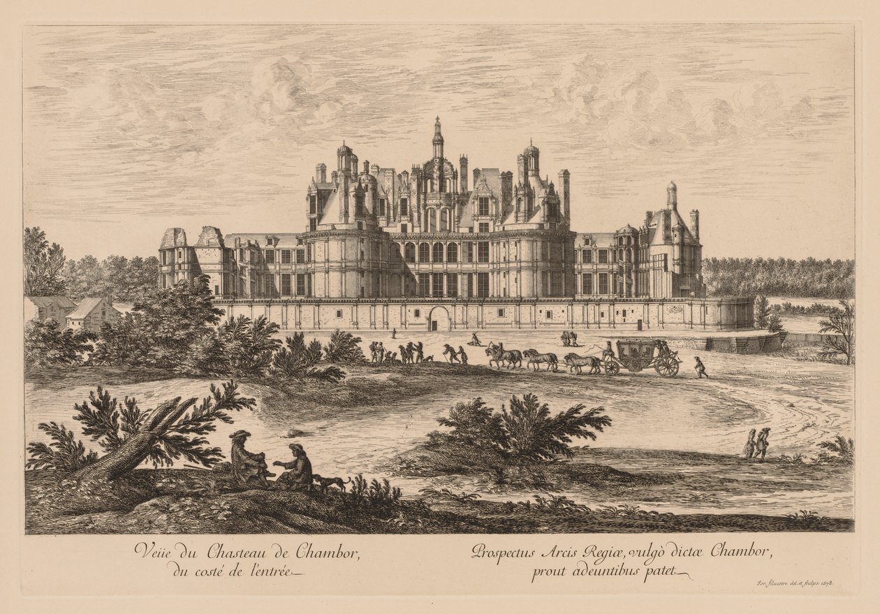Ansicht des Schlosses Chambord von der Eingangsseite, 1678 von Israël Silvestre