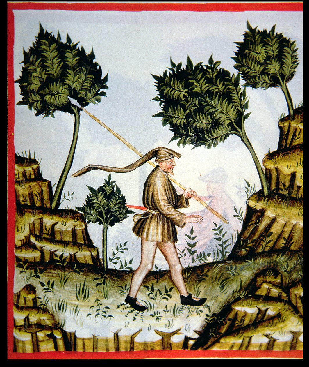 Nova 2644 fol.58r Der Südwind, aus Tacuinum Sanitatis von Italian School