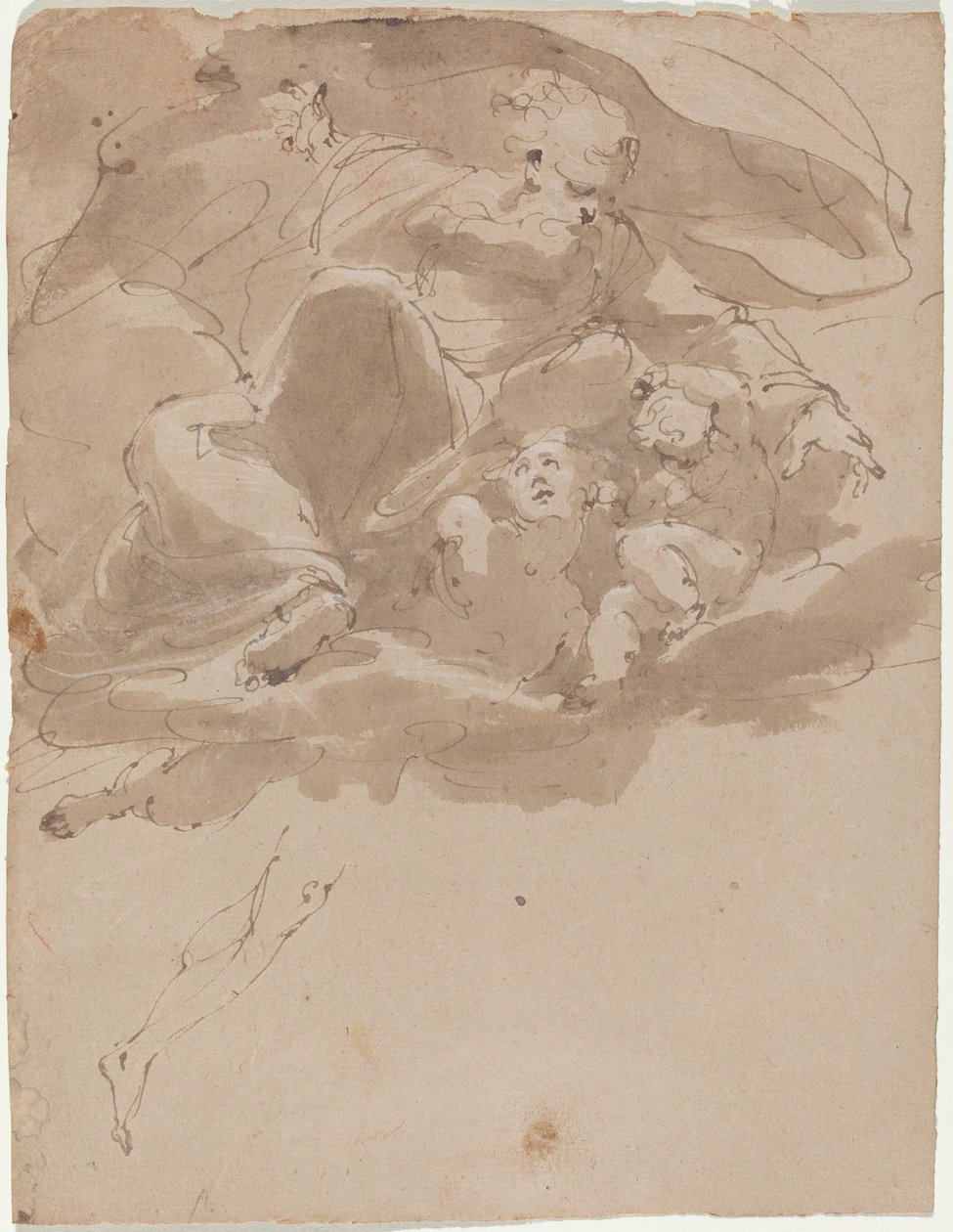 Gottvater mit Engeln von Italian 17th Century