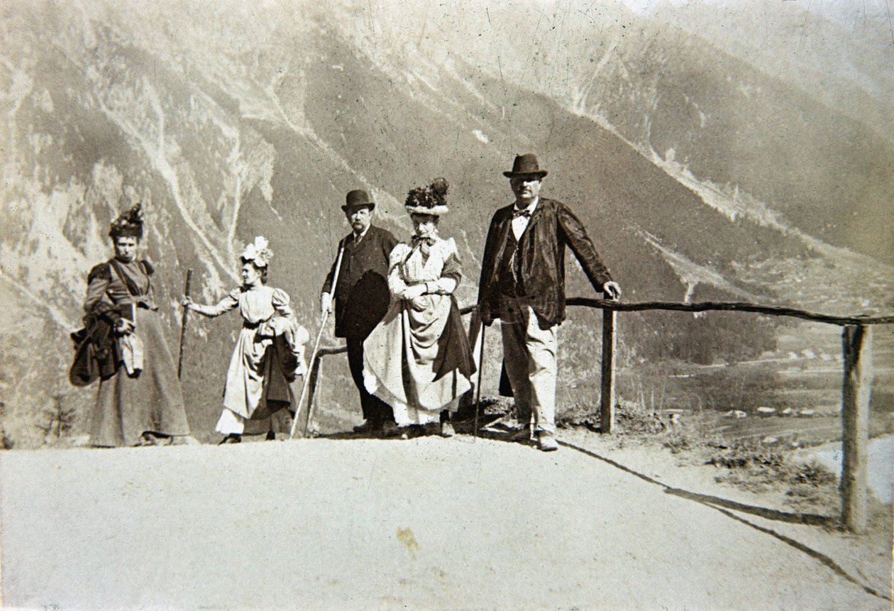 Touristen in den Bergen, Italien, ca. 1895 von Italian Photographer