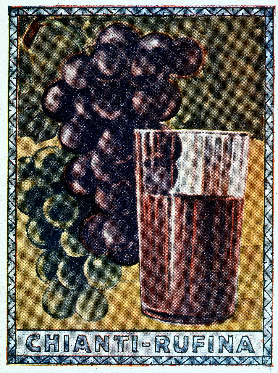 Ein historisches Plakat von Chianti Rufina von Italian School