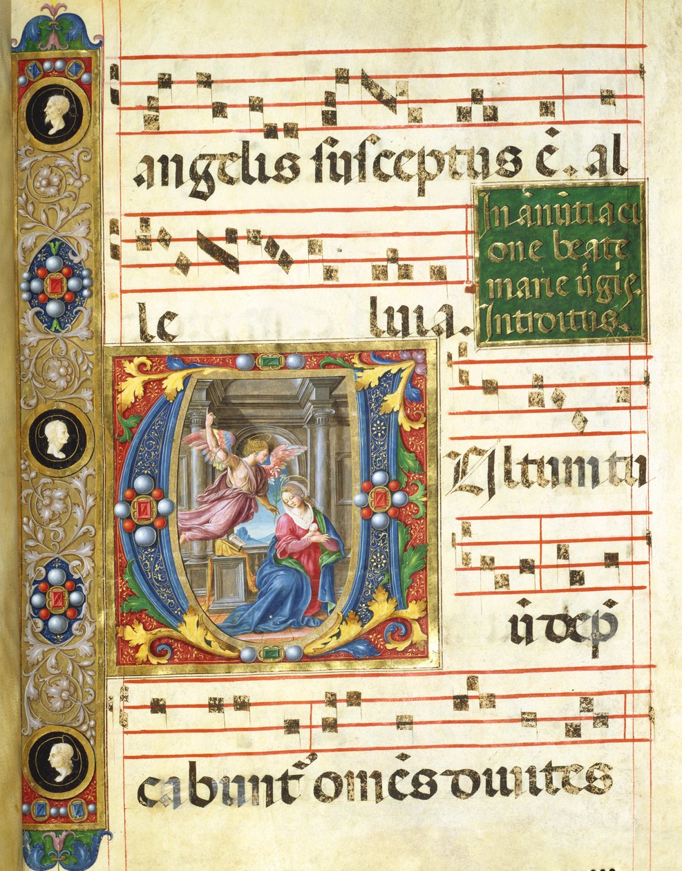 Choralminiatur mit der Verkündigung von Italian School