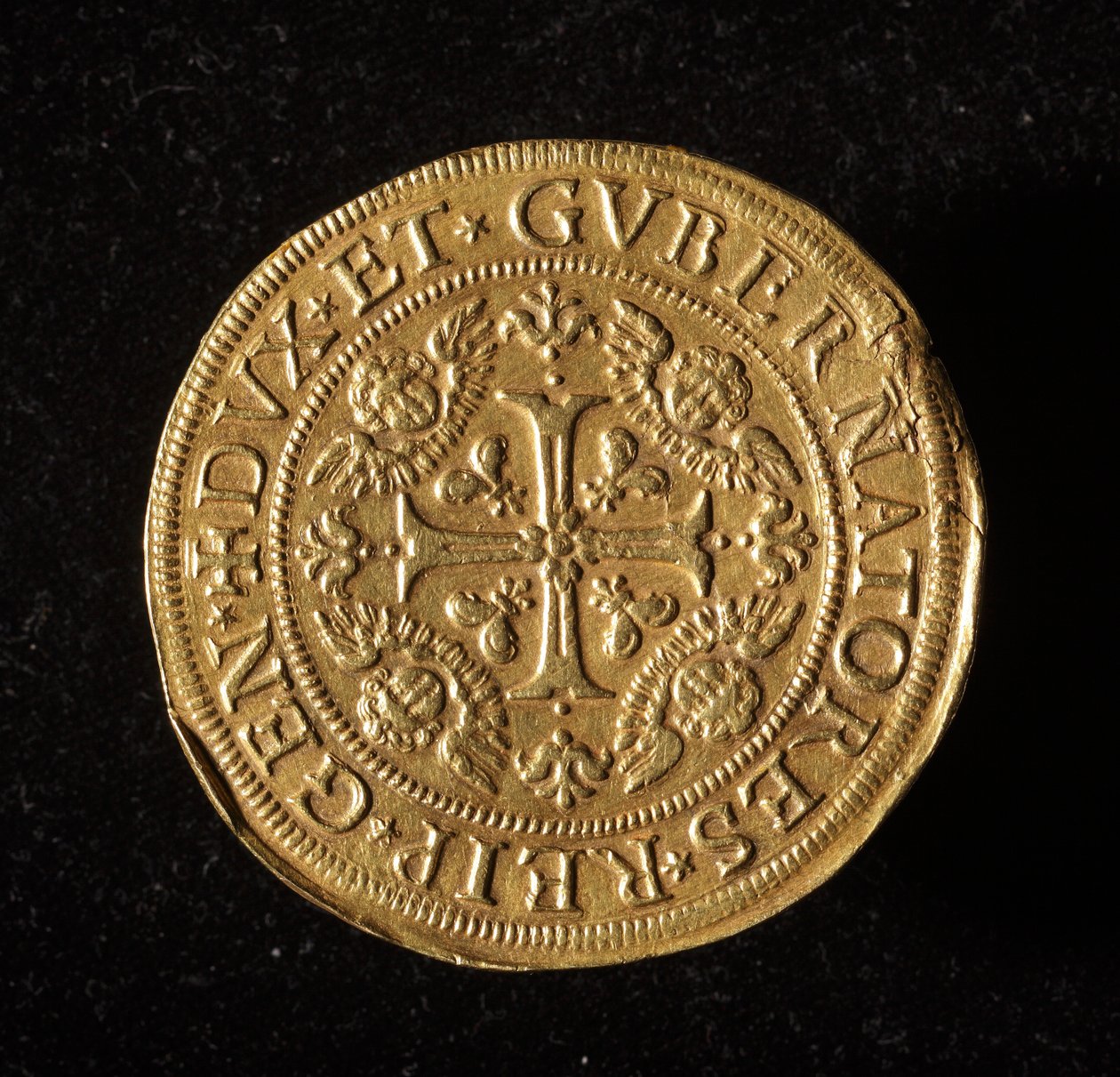 Währung der Republik Genua: 12,5 Gold-Doppie-Münze. Durchmesser 61 mm. 1656. Vorderseite. Genes Musei di Strada Nuova (inv. 6453) von Italian School