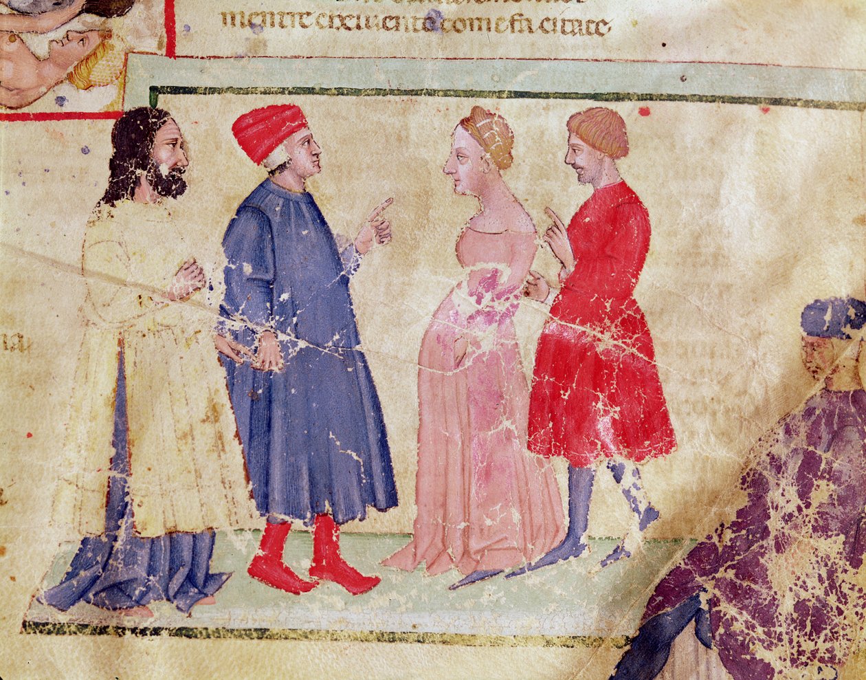 Dante und Virgil (70-19 v. Chr.) mit Francesca da Rimini und Paolo Malatesta, aus Die Göttliche Komödie von Dante Alighieri (1265-1321) von Italian School