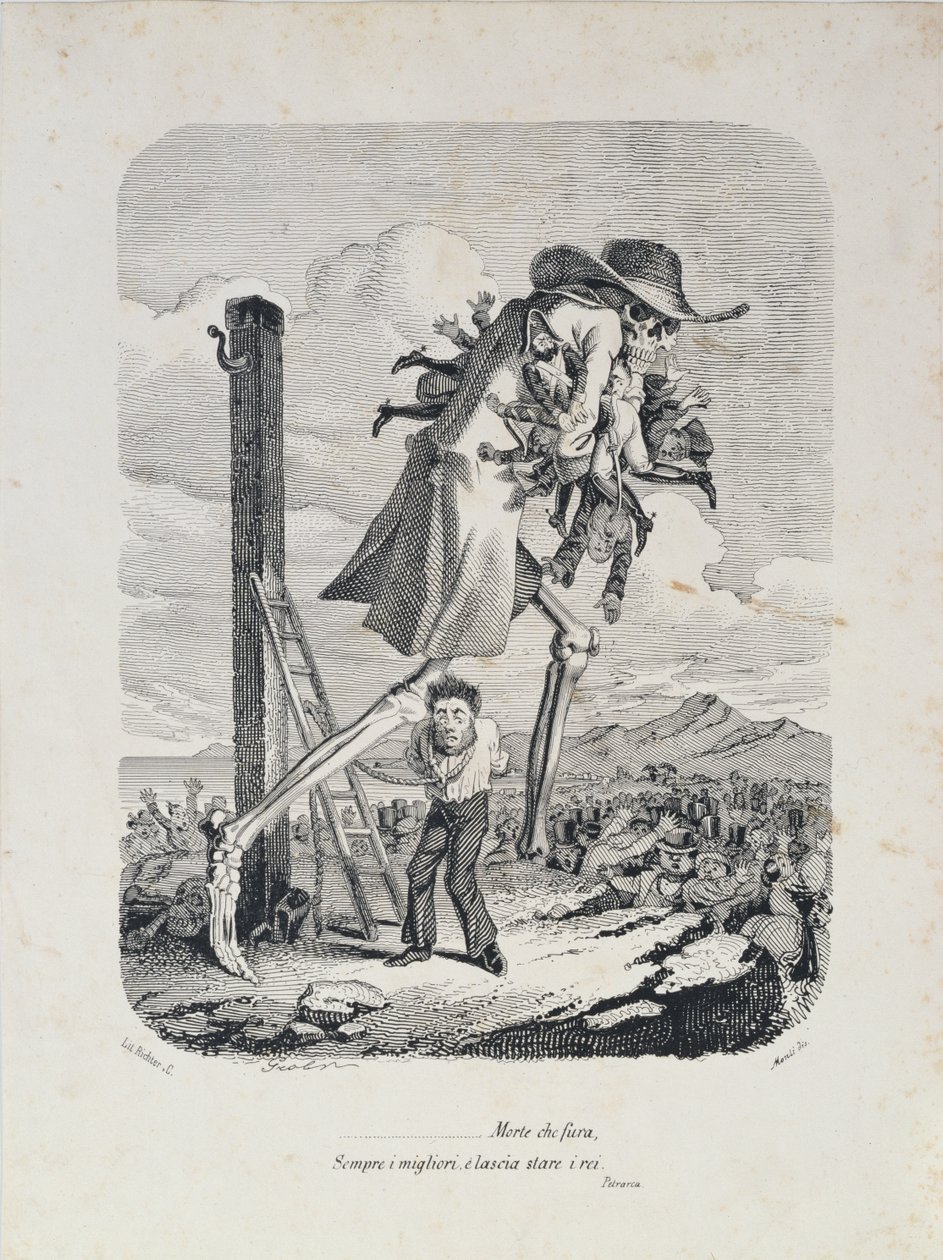 Der Tod nimmt alle Guten und lässt die Schurken, ca. 1850 von Italian School