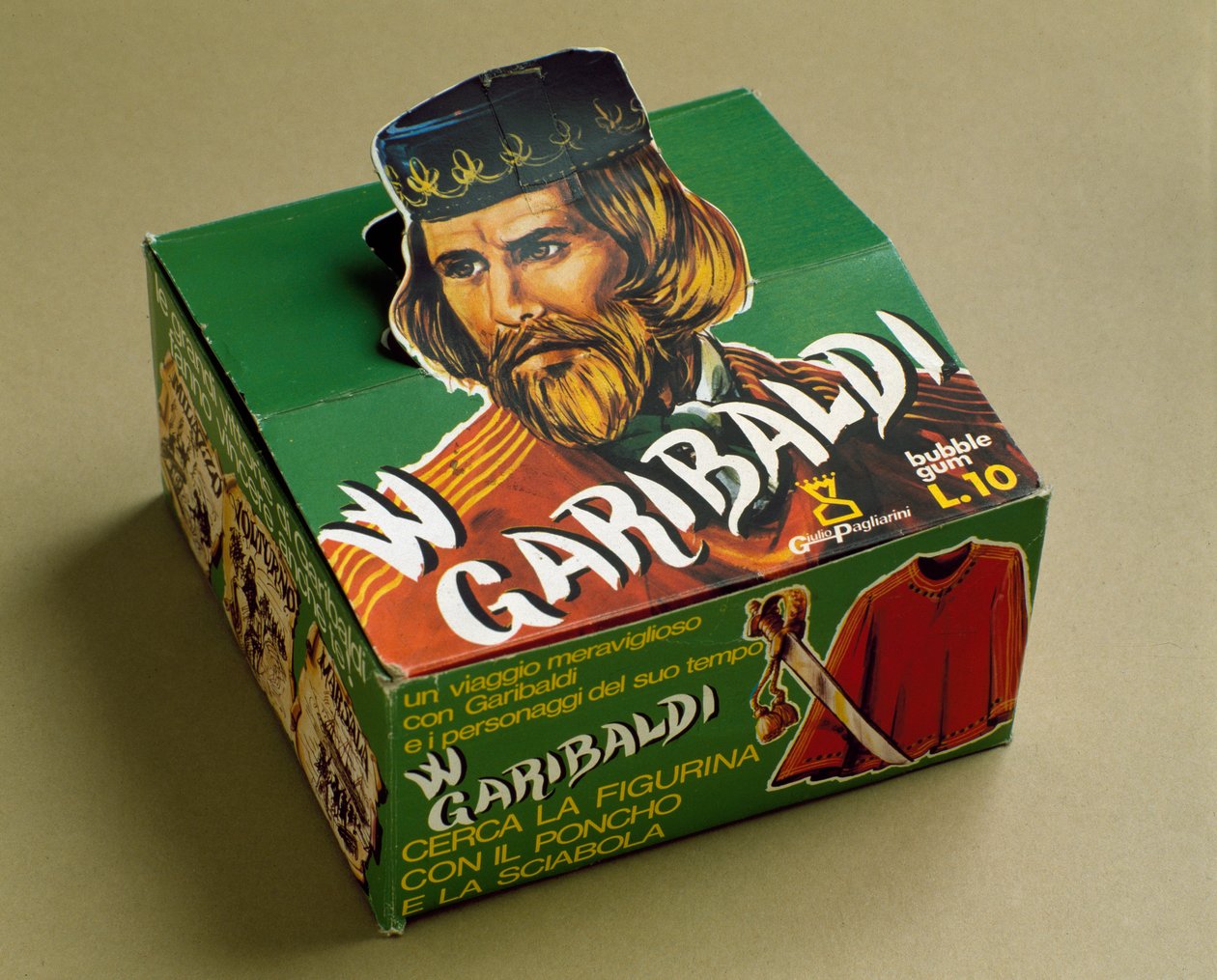 Derivate Produkte: Kaugummischachtel mit dem Abbild von Giuseppe Garibaldi von Italian School