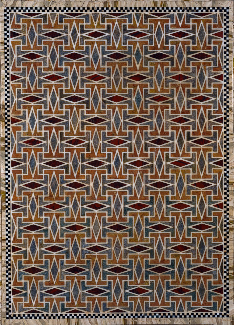 Detail von geometrischen Motiven auf einem Louis XVI Tisch von Italian School