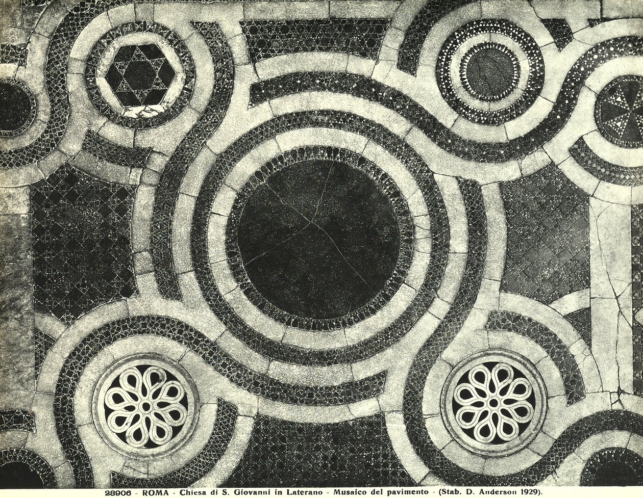 Detail des Cosmatesque-Bodens der Basilika San Giovanni in Laterano, Rom von Italian School