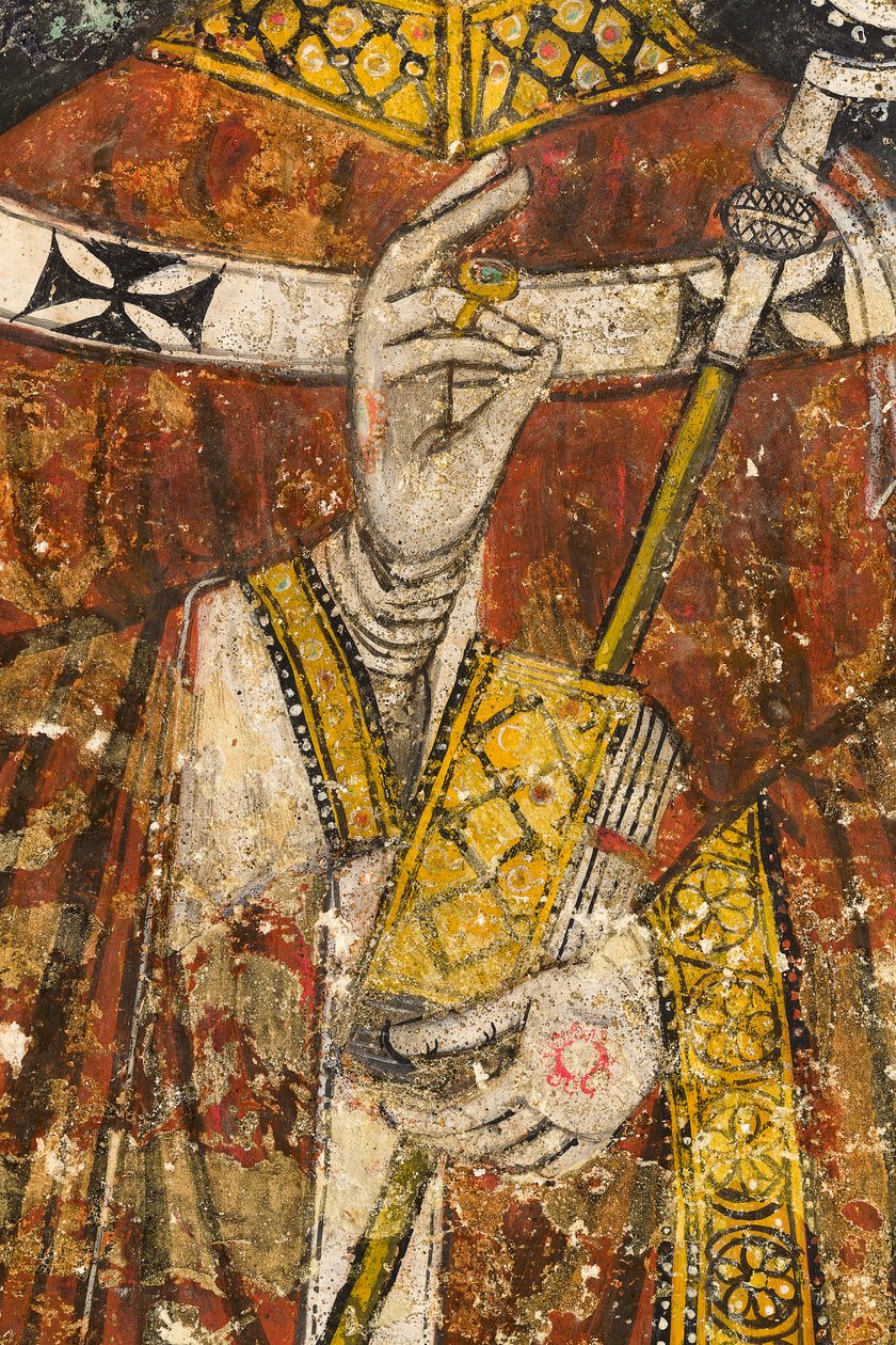Detail des Triptychons mit Zeitplan, der San Cataldo darstellt, Krypta der Kathedrale von Italian School