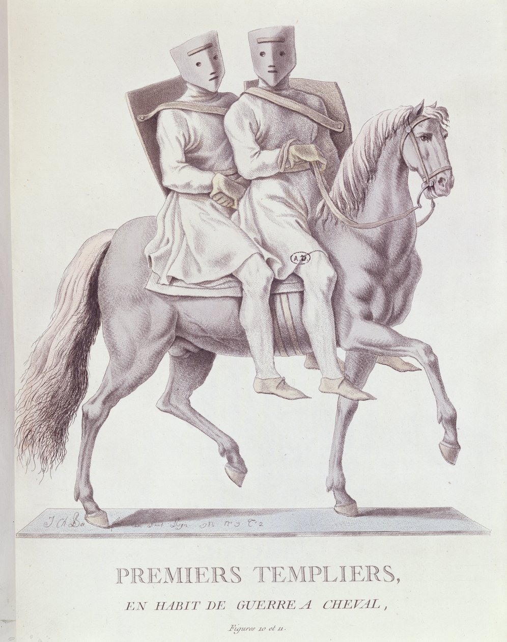 Frühe berittene Tempelritter in Kampfausrüstung, 1783 von Italian School
