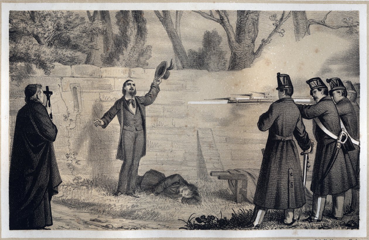 Hinrichtung der Bandiera-Brüder (italienische Patrioten, Attilio und Emilio Bandiera) von Italian School