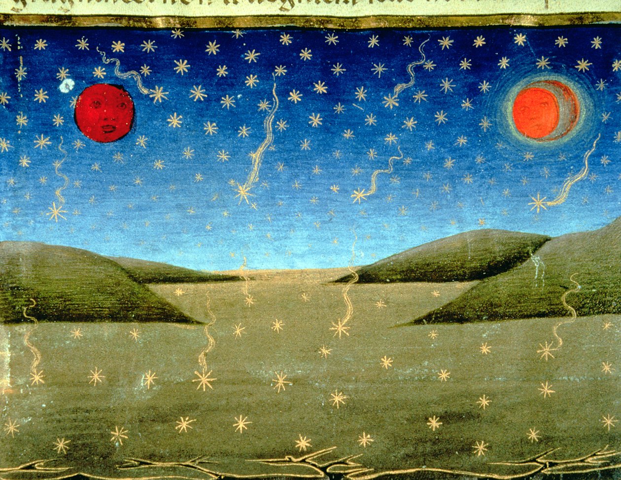 Fol.149va Das Jüngste Gericht: Die Sterne fallen und alles wird auf den Kopf gestellt von Italian School