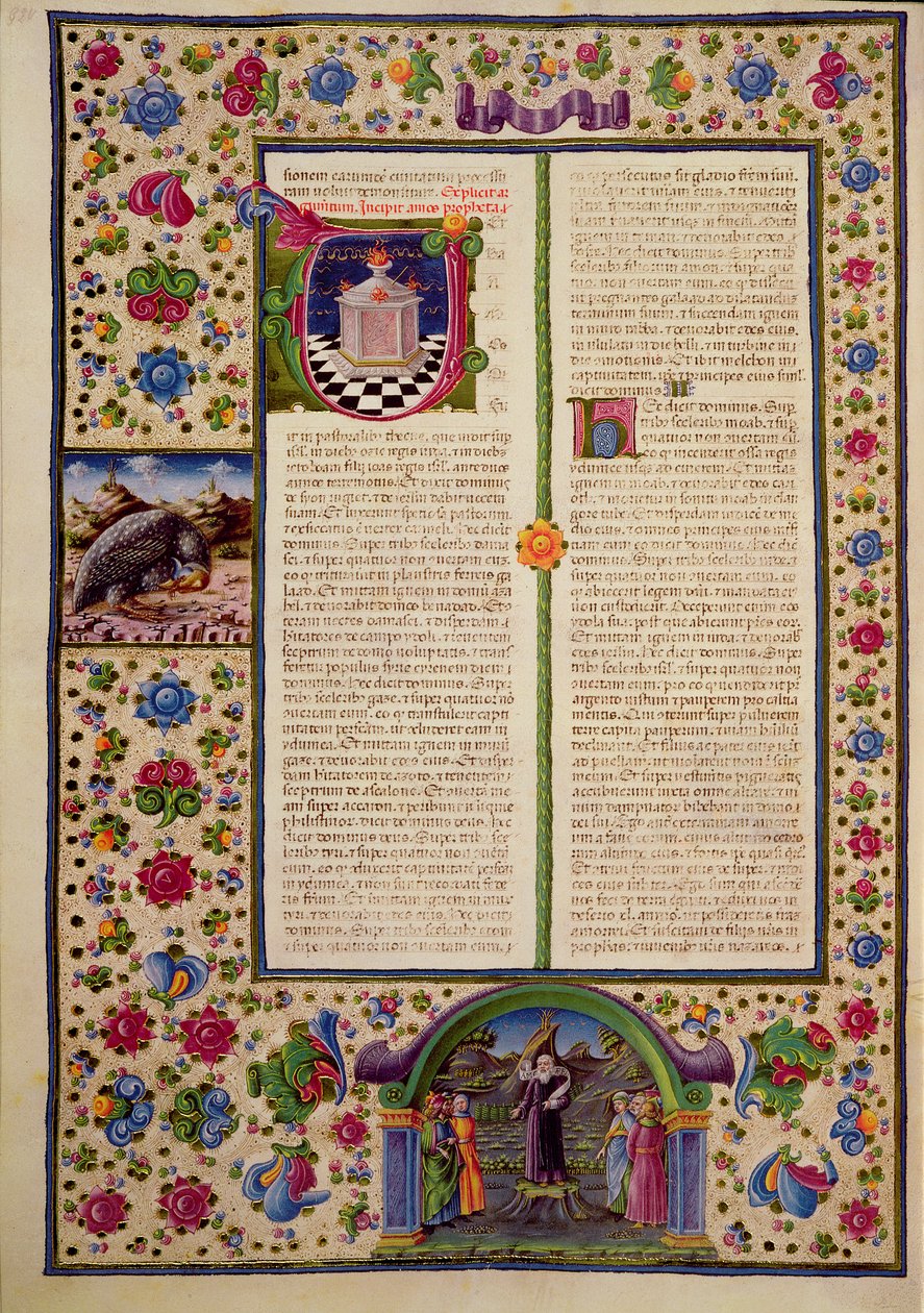 Eröffnung des Buches des Propheten Amos, aus der Borso d