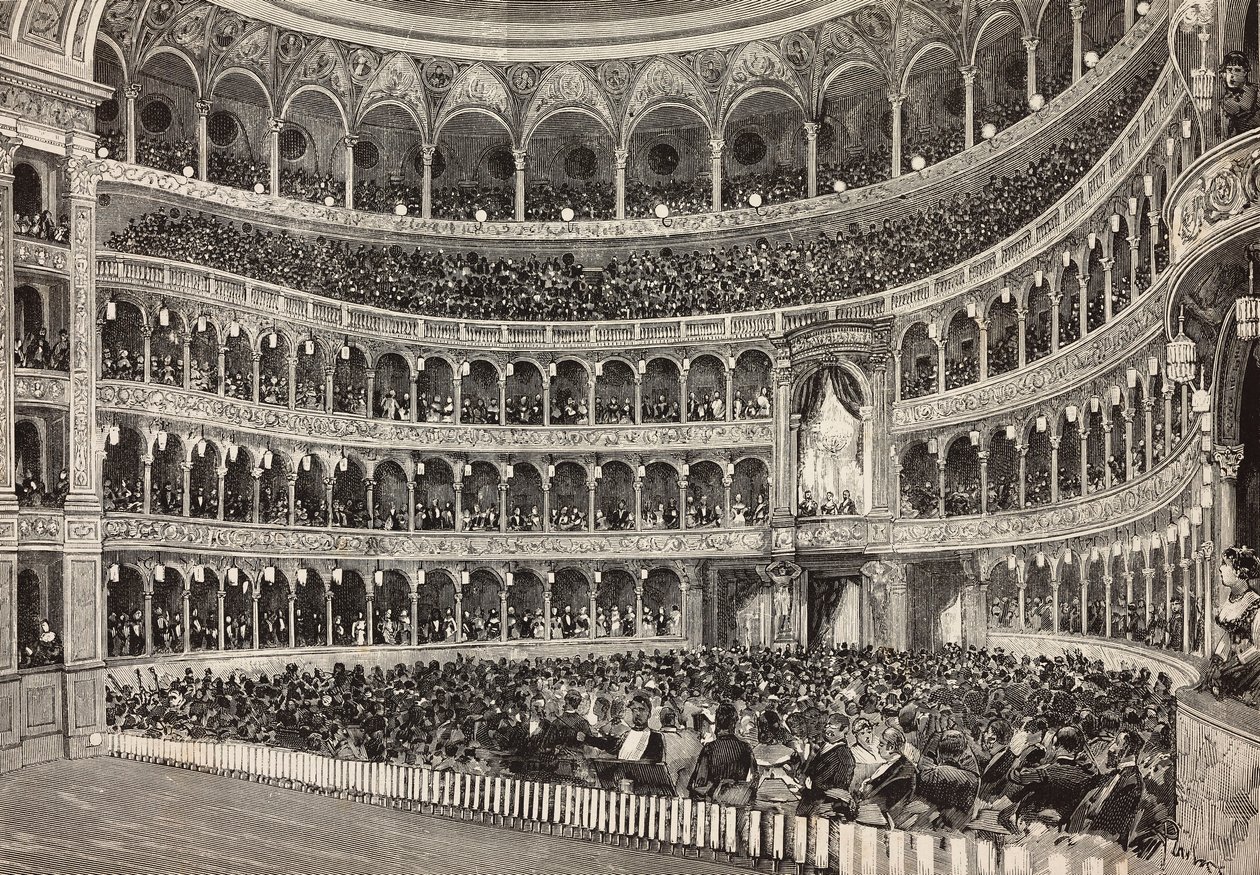 Galaabend im Costanzo-Theater zu Ehren des Kronprinzen von Deutschland (zukünftiger Friedrich III.), Rom, Italien von Italian School